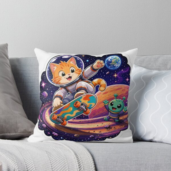 Item preview, Space Cat Alien Baseball Sticker designed and sold by Grafititee.