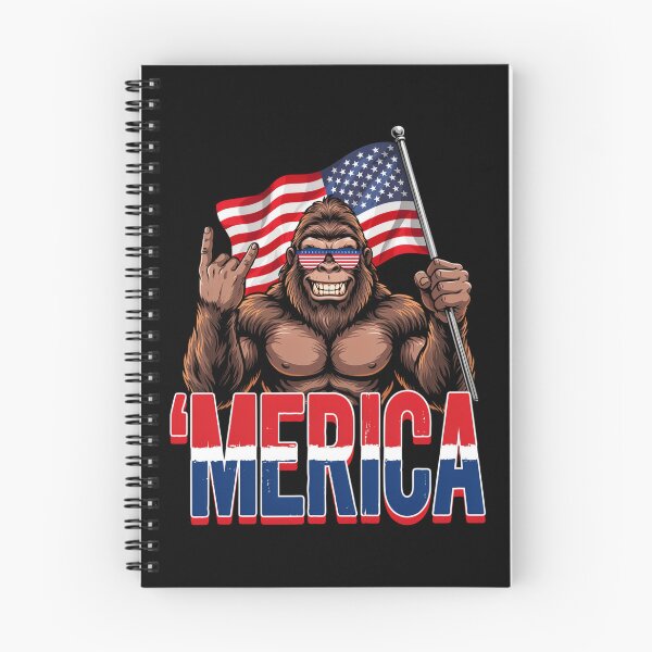 Item preview, 'Merica Bigfoot Muscular Rock On Design v14 designed and sold by DarylWelsh2024.