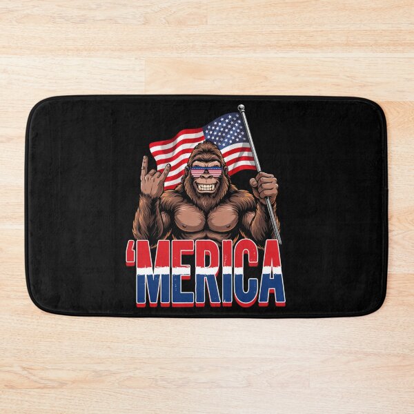 Item preview, 'Merica Bigfoot Muscular Rock On Design v14 designed and sold by DarylWelsh2024.