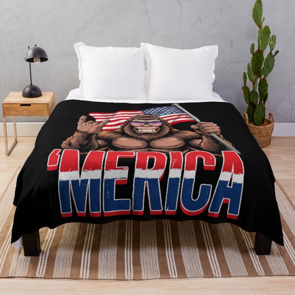 Item preview, 'Merica Bigfoot Muscular Rock On Design v14 designed and sold by DarylWelsh2024.