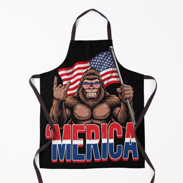 Item preview, 'Merica Bigfoot Muscular Rock On Design v14 designed and sold by DarylWelsh2024.