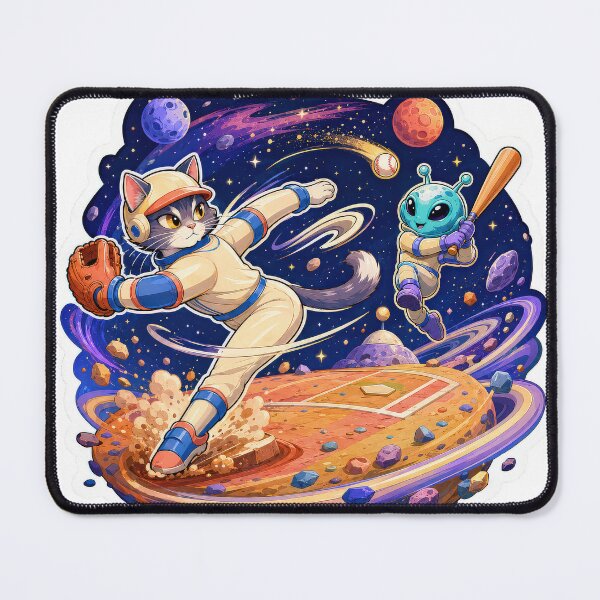 Item preview, Space Cat Alien Baseball Sticker designed and sold by Grafititee.
