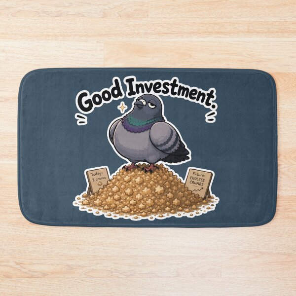 Item preview, Good Investment Funny Pigeon Bread Crumbs Cartoon Sticker designed and sold by SimplePoDesign.