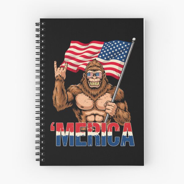 Item preview, 'Merica Bigfoot Muscular Rock On Design v15 designed and sold by DarylWelsh2024.