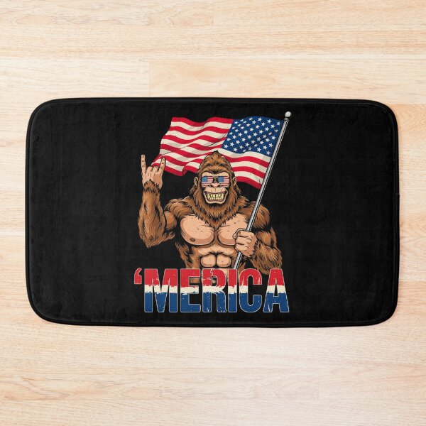 Item preview, 'Merica Bigfoot Muscular Rock On Design v15 designed and sold by DarylWelsh2024.