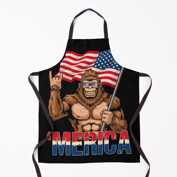 Item preview, 'Merica Bigfoot Muscular Rock On Design v15 designed and sold by DarylWelsh2024.
