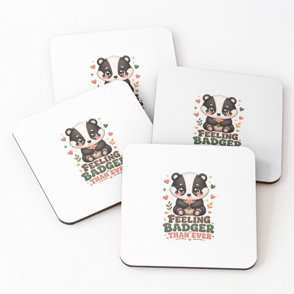 Item preview, Feeling Badger Than Ever Cute Kawaii Badger with Flower designed and sold by BoosterShop.