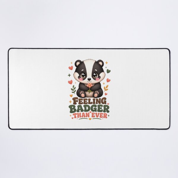 Item preview, Feeling Badger Than Ever Cute Kawaii Badger with Flower designed and sold by BoosterShop.