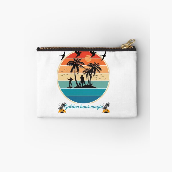 Item preview, Golden Hour Magic Vintage Beach Sunset Surfer Palm Trees Retro Summer T-Shirt designed and sold by     Fatma Creates.