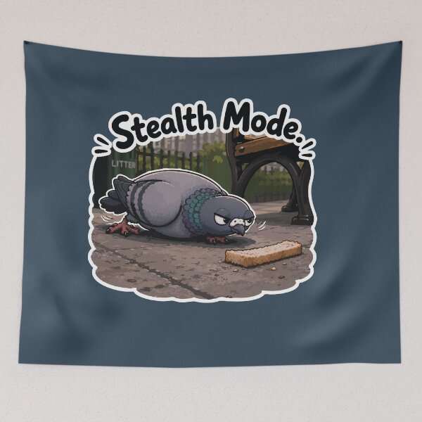 Item preview, Stealth Mode Funny Sneaky Pigeon Hunting Bread Sticker designed and sold by SimplePoDesign.