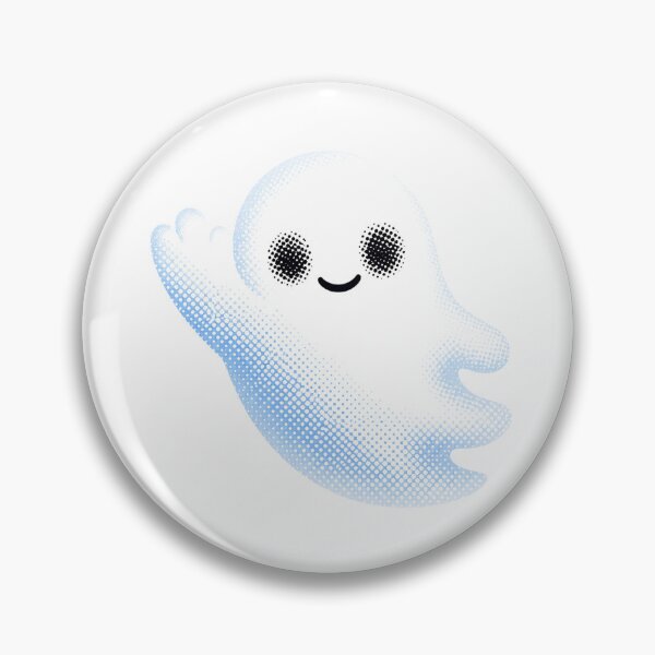 Item preview, Cute Friendly Blue Halftone Ghost Waving designed and sold by xMErCUrY03x.