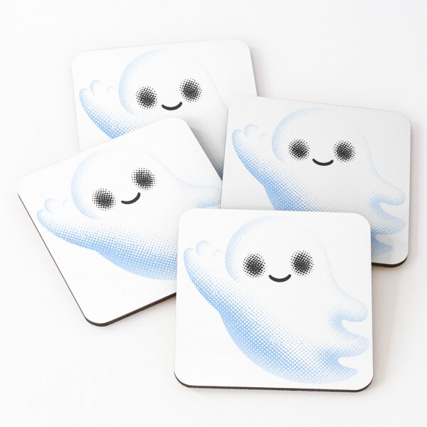 Item preview, Cute Friendly Blue Halftone Ghost Waving designed and sold by xMErCUrY03x.