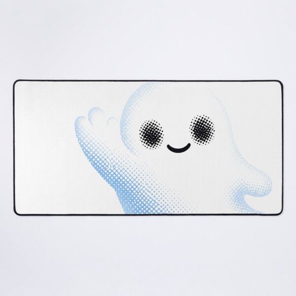 Item preview, Cute Friendly Blue Halftone Ghost Waving designed and sold by xMErCUrY03x.