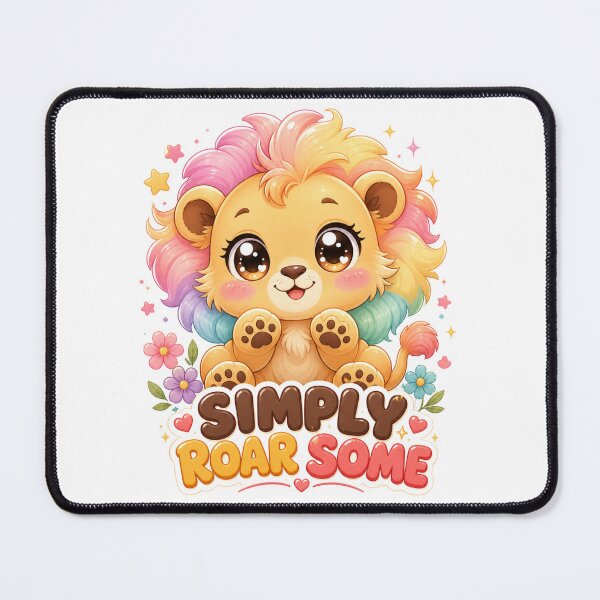 Item preview, Simply Roar Some Cute Kawaii Lion with Rainbow designed and sold by BoosterShop.