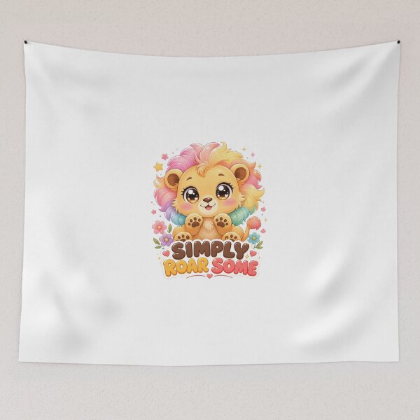 Item preview, Simply Roar Some Cute Kawaii Lion with Rainbow designed and sold by BoosterShop.