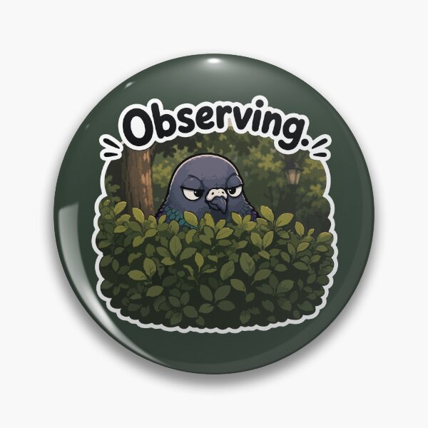 Item preview, Observing Funny Sneaky Pigeon Watching for Bread Sticker designed and sold by SimplePoDesign.