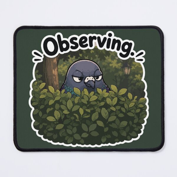 Item preview, Observing Funny Sneaky Pigeon Watching for Bread Sticker designed and sold by SimplePoDesign.