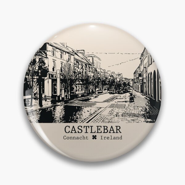 Item preview, Castlebar IRL - Vintage Ink Cityscape designed and sold by Lakeric.
