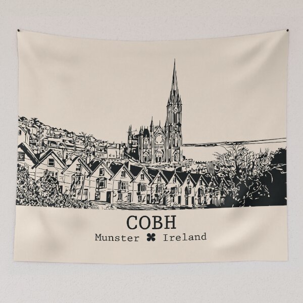 Item preview, Cobh IRL - Vintage Ink Cityscape designed and sold by Lakeric.