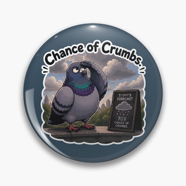 Item preview, Chance of Crumbs Funny Weather Pigeon Cartoon Sticker designed and sold by SimplePoDesign.