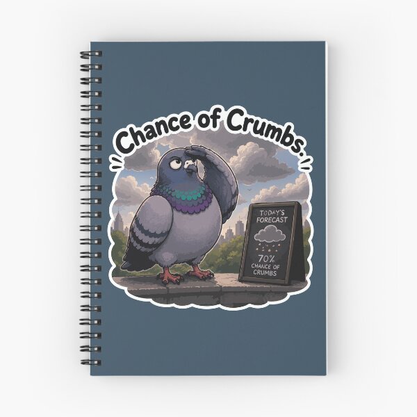 Item preview, Chance of Crumbs Funny Weather Pigeon Cartoon Sticker designed and sold by SimplePoDesign.