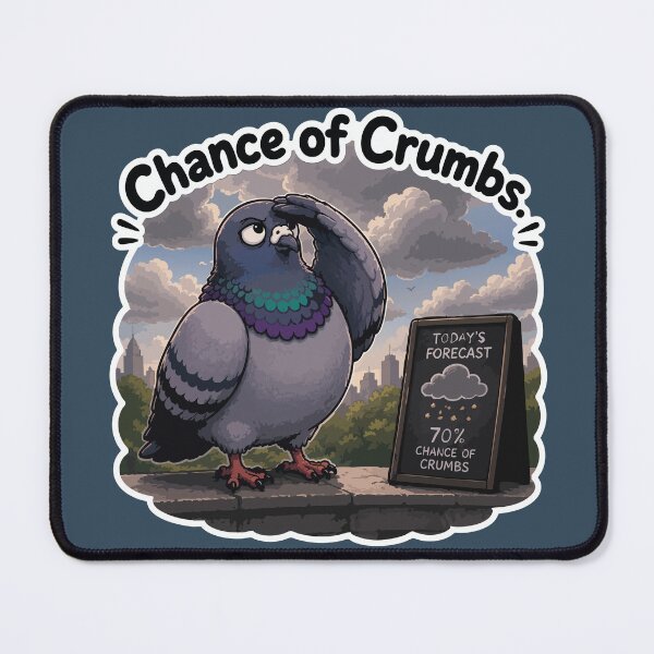 Item preview, Chance of Crumbs Funny Weather Pigeon Cartoon Sticker designed and sold by SimplePoDesign.