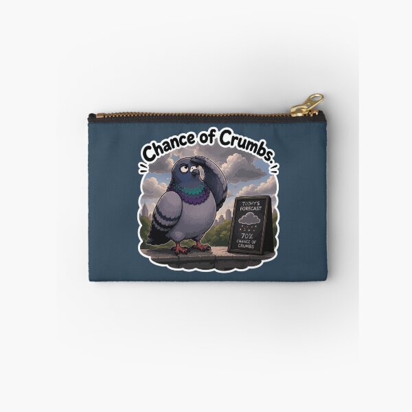 Item preview, Chance of Crumbs Funny Weather Pigeon Cartoon Sticker designed and sold by SimplePoDesign.