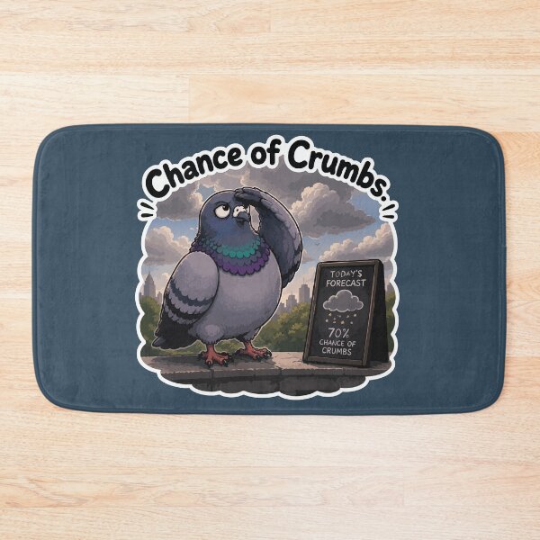 Item preview, Chance of Crumbs Funny Weather Pigeon Cartoon Sticker designed and sold by SimplePoDesign.