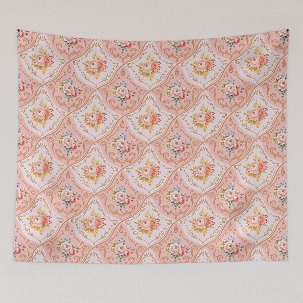 Item preview, Vintage Watercolor Rose Bouquets on Soft Pink designed and sold by patternarya.