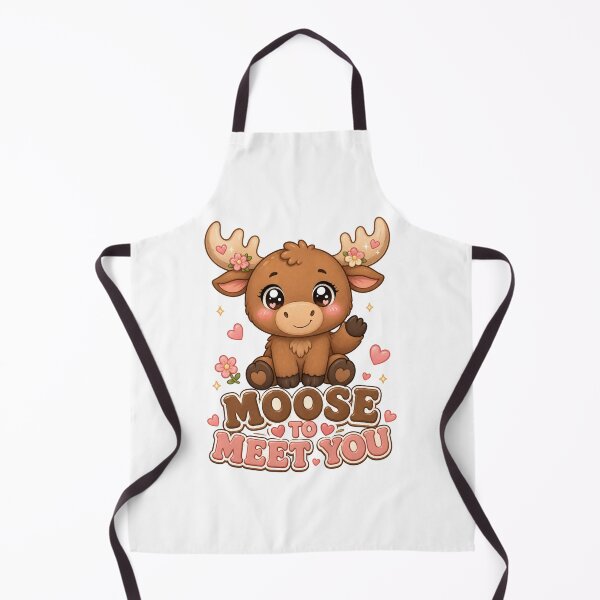 Item preview, Moose To Meet You Cute Kawaii Moose with Flowers designed and sold by BoosterShop.