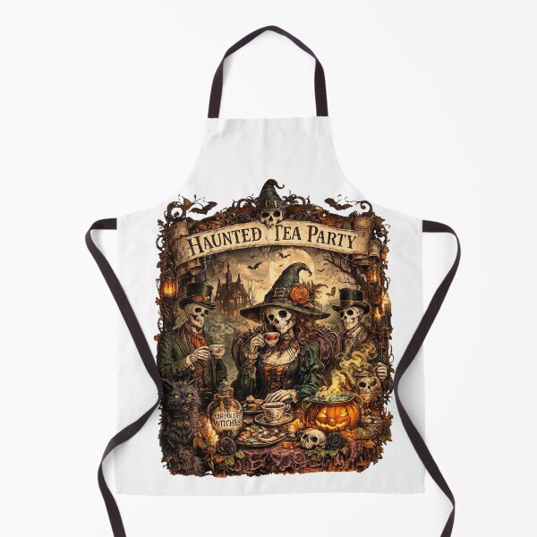 Item preview, Haunted Tea Party Gothic Halloween Skeleton Witch Gathering Design designed and sold by vampbabe54.