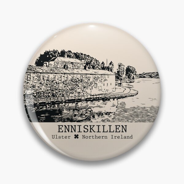 Item preview, Enniskillen NI - Vintage Ink Cityscape designed and sold by Lakeric.