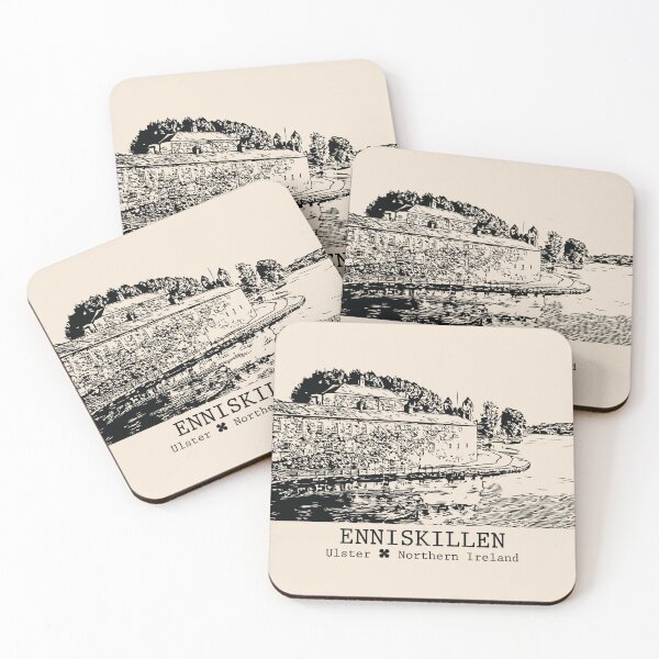Item preview, Enniskillen NI - Vintage Ink Cityscape designed and sold by Lakeric.