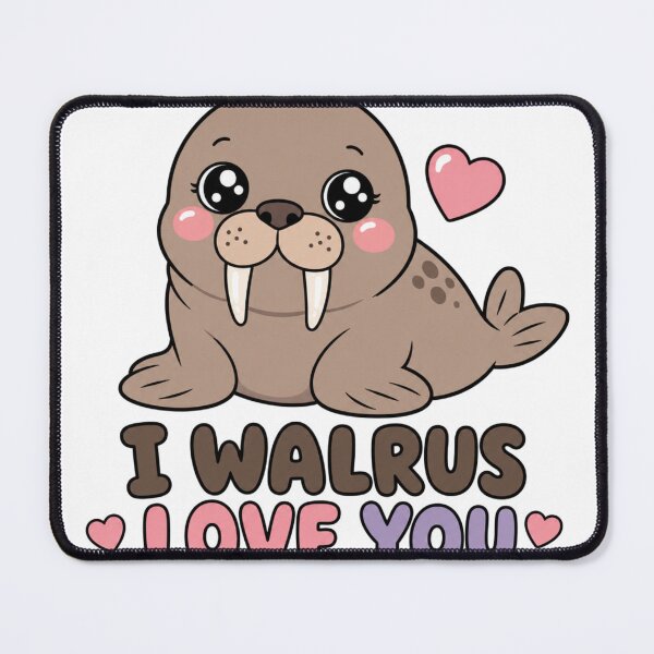 Item preview, I Walrus Love You Cute Kawaii Walrus with Hearts designed and sold by BoosterShop.