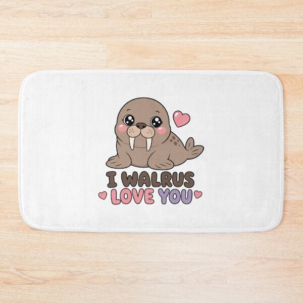Item preview, I Walrus Love You Cute Kawaii Walrus with Hearts designed and sold by BoosterShop.