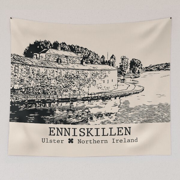 Item preview, Enniskillen NI - Vintage Ink Cityscape designed and sold by Lakeric.