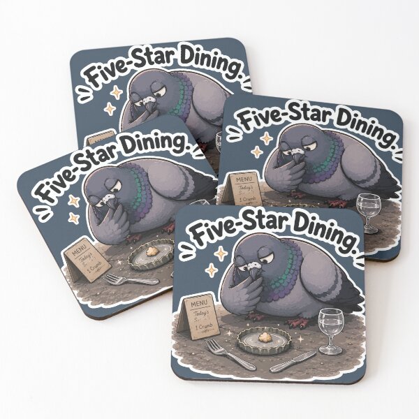 Item preview, Five-Star Dining Funny Fancy Pigeon Cartoon Sticker designed and sold by SimplePoDesign.