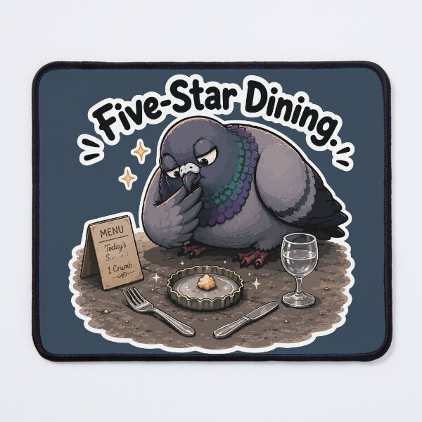 Item preview, Five-Star Dining Funny Fancy Pigeon Cartoon Sticker designed and sold by SimplePoDesign.