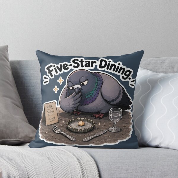 Item preview, Five-Star Dining Funny Fancy Pigeon Cartoon Sticker designed and sold by SimplePoDesign.