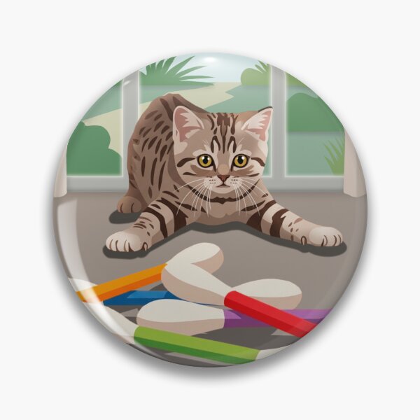 Item preview, Naughty cat with cotton swabs designed and sold by NorthNook.