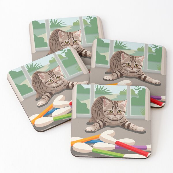 Item preview, Naughty cat with cotton swabs designed and sold by NorthNook.