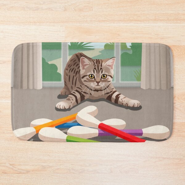 Item preview, Naughty cat with cotton swabs designed and sold by NorthNook.