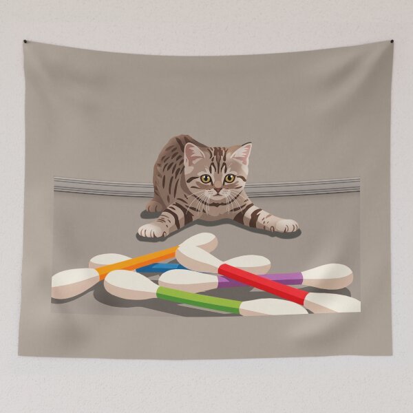 Item preview, Naughty cat with cotton swabs designed and sold by NorthNook.