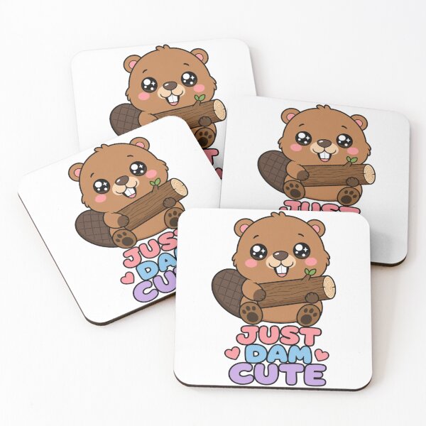 Item preview, Just Dam Cute Sweet Kawaii Beaver with Tree Trunk designed and sold by BoosterShop.