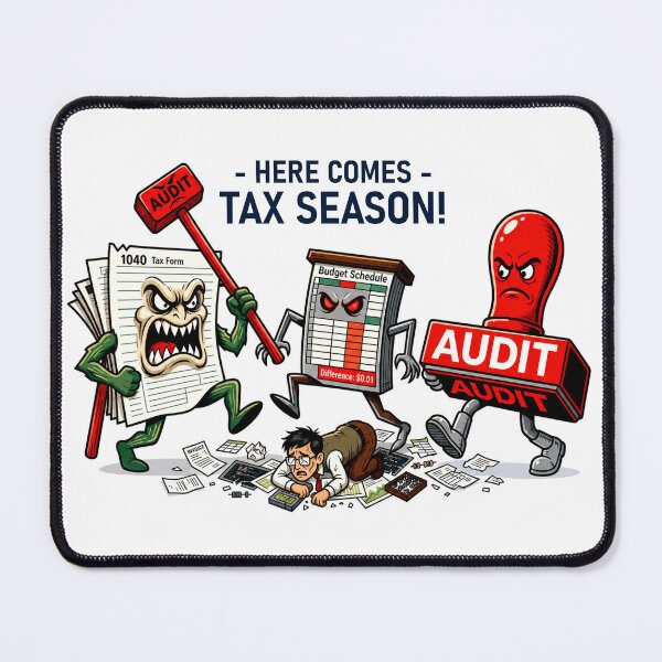 Item preview, Here Comes Tax Season! Funny Accountant & Auditor Nightmare Design designed and sold by spreadsheetcafe.