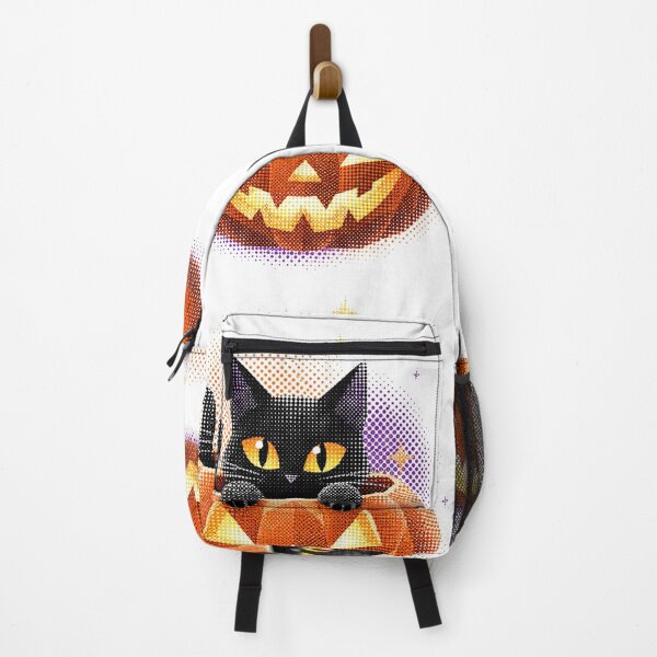 Item preview, Cute Black Cat Inside Pumpkin Halftone designed and sold by xMErCUrY03x.