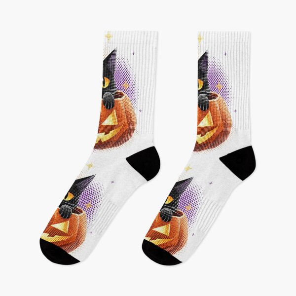 Item preview, Cute Black Cat Inside Pumpkin Halftone designed and sold by xMErCUrY03x.