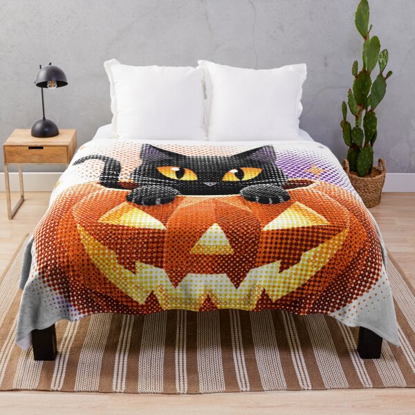 Item preview, Cute Black Cat Inside Pumpkin Halftone designed and sold by xMErCUrY03x.