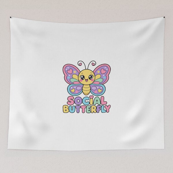 Item preview, Social Butterfly Cute Kawaii Butterfly Pastel designed and sold by BoosterShop.