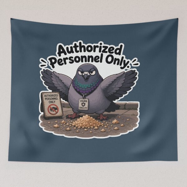 Item preview, Authorized Personnel Only Funny Security Pigeon Sticker designed and sold by SimplePoDesign.